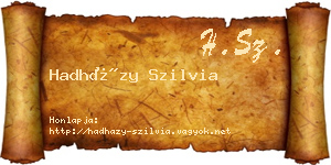 Hadházy Szilvia névjegykártya